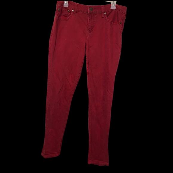 Lauren Ralph Lauren Red Skinny Jeans Size 8 Mid Rise Stretch Denim Pants - Picture 3 of 12
